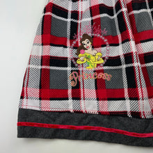 Load image into Gallery viewer, Girls Princess, embroidered Belle lined checked dress , EUC, size 5, L: 64cm
