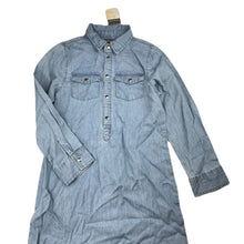 Load image into Gallery viewer, Girls Primark, chambray cotton shirt dress, NEW, size 5-6, L: 63cm approx