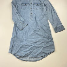 Load image into Gallery viewer, Girls Primark, chambray cotton shirt dress, NEW, size 5-6, L: 63cm approx