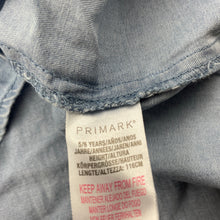 Load image into Gallery viewer, Girls Primark, chambray cotton shirt dress, NEW, size 5-6, L: 63cm approx