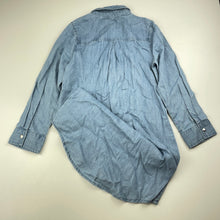 Load image into Gallery viewer, Girls Primark, chambray cotton shirt dress, NEW, size 5-6, L: 63cm approx