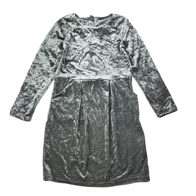 Girls H&M, silver velour party dress, EUC, size 5-6, L: 60cm