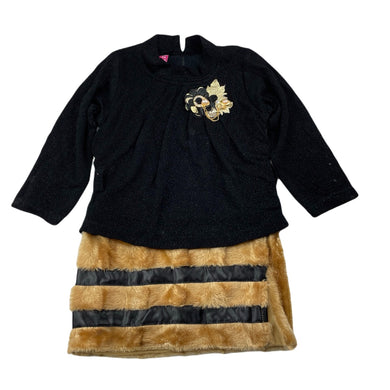 Girls Tina Mina, spliced long sleeve party dress, light marks, FUC, size 2, L: 48cm