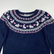 Load image into Gallery viewer, Girls Primark, navy knitted cotton long sleeve dress, GUC, size 2-3, L: 48cm