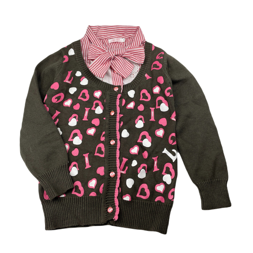 Girls IDOLL, all-in-one cotton sweater / top, EUC, size 6,  