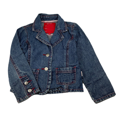 Girls Esprit, blue denim jacket, wear on cuffs, FUC, size 4,  