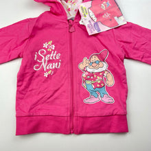 Load image into Gallery viewer, Girls DIsney, Seven Dwarves zip hoodie sweater, NEW, size 1-2,  
