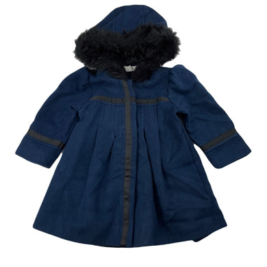 Girls Pumpkin Patch, navy hooded winter jacket / coat, L: 43cm, EUC, size 1,  