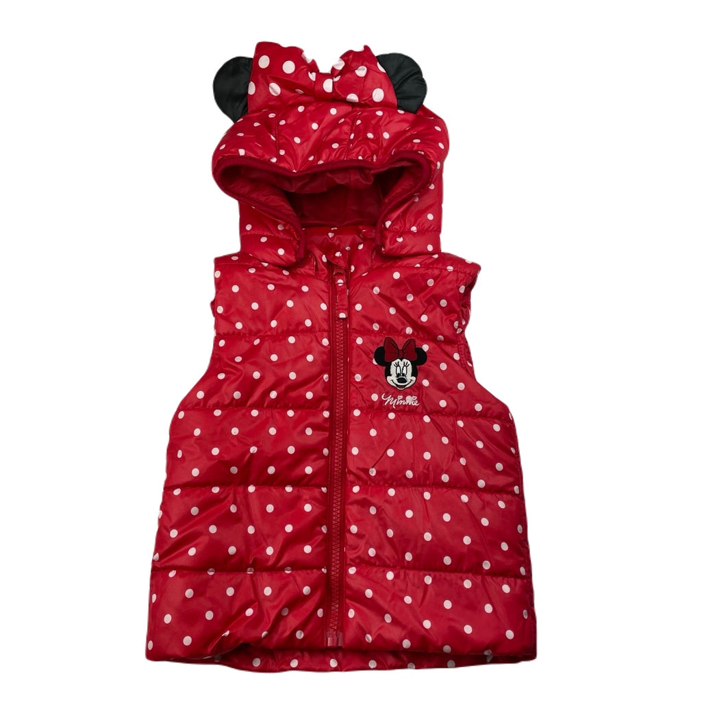 Girls H&M, Disney Minnie Mouse hooded puffer vest, EUC, size 1,  