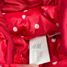 Load image into Gallery viewer, Girls H&amp;M, Disney Minnie Mouse hooded puffer vest, EUC, size 1,  