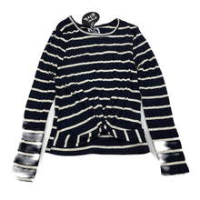 Load image into Gallery viewer, Girls Eve Girl, navy stripe stretchy twist front top, NEW, size 12,  