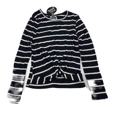 Girls Eve Girl, navy stripe stretchy twist front top, NEW, size 12,  