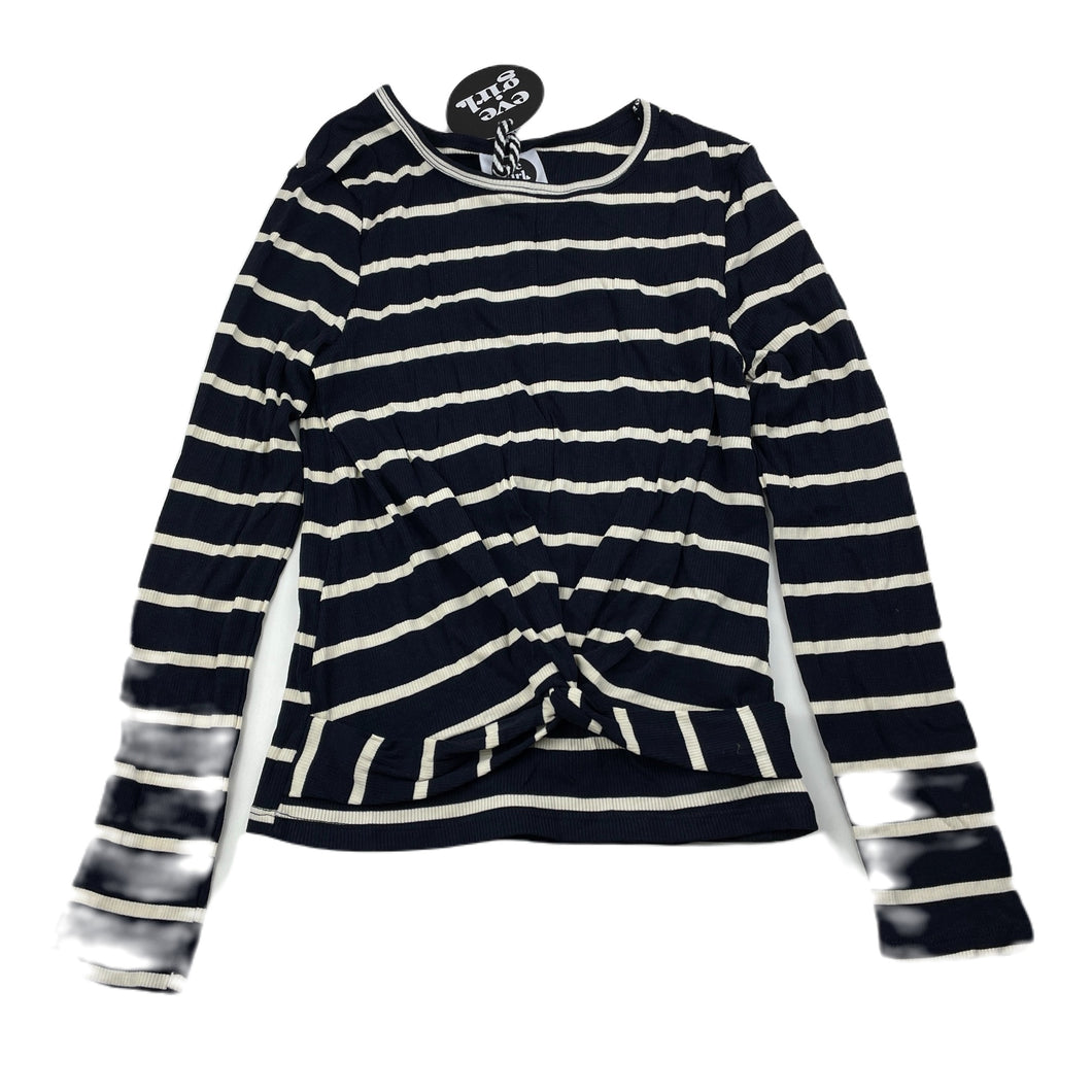 Girls Eve Girl, navy stripe stretchy twist front top, NEW, size 12,  
