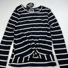 Load image into Gallery viewer, Girls Eve Girl, navy stripe stretchy twist front top, NEW, size 12,  