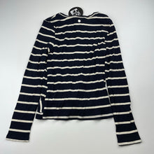 Load image into Gallery viewer, Girls Eve Girl, navy stripe stretchy twist front top, NEW, size 12,  