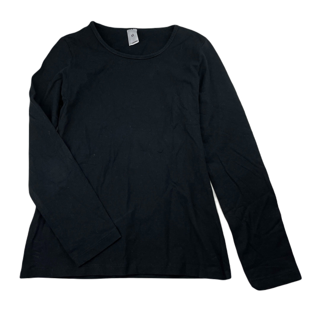 Girls Target, black stretchy long sleeve top, EUC, size 12,  