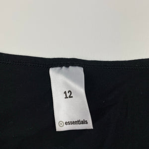 Girls Target, black stretchy long sleeve top, EUC, size 12,  