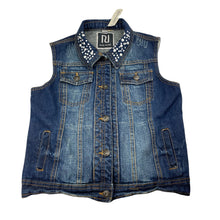 Load image into Gallery viewer, Girls RIVER ISLAND, embellished distressed denim vest/jacket, NEW, size 12,  