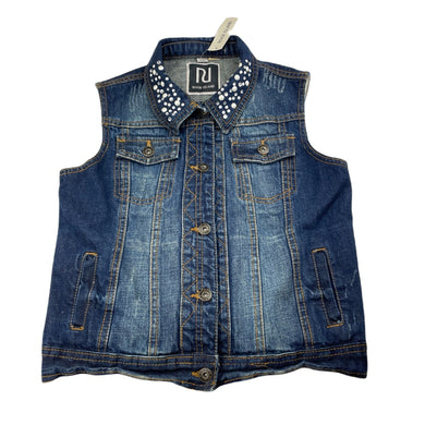Girls RIVER ISLAND, embellished distressed denim vest/jacket, NEW, size 12,  