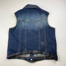 Load image into Gallery viewer, Girls RIVER ISLAND, embellished distressed denim vest/jacket, NEW, size 12,  