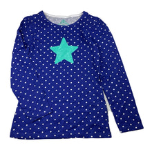 Load image into Gallery viewer, Girls Miss Understood, blue &amp; white spot cotton long sleeve top, EUC, size 10,  