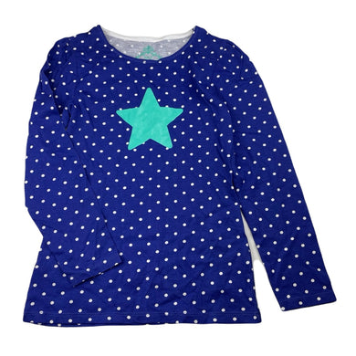 Girls Miss Understood, blue & white spot cotton long sleeve top, EUC, size 10,  