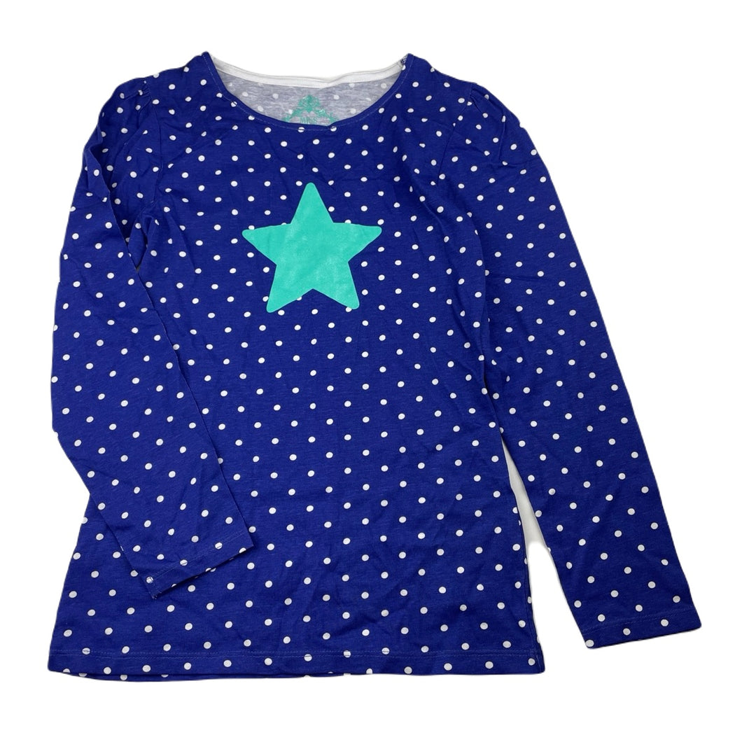 Girls Miss Understood, blue & white spot cotton long sleeve top, EUC, size 10,  