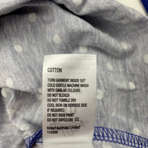 Girls Miss Understood, blue & white spot cotton long sleeve top, EUC, size 10,  