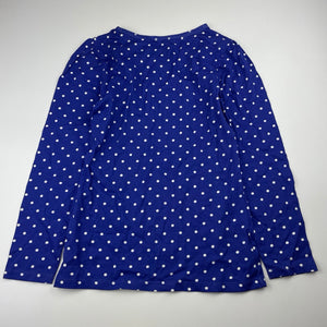 Girls Miss Understood, blue & white spot cotton long sleeve top, EUC, size 10,  