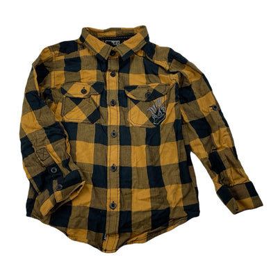 Boys Bad Boy, checked cotton long sleeve shirt, EUC, size 5,  