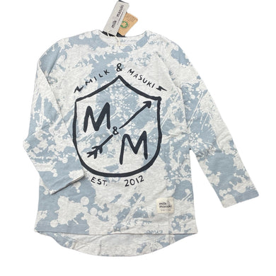Boys Milk & Masuki, organic cotton blend long sleeve splatter print top, NEW, size 6,  