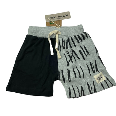 Boys Milk & Masuki, organic cotton matchstick shorts, elasticated, NEW, size 3,  