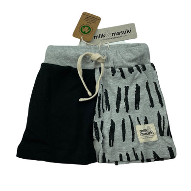 Boys Milk & Masuki, organic cotton matchstick shorts, elasticated, NEW, size 0,  