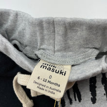 Load image into Gallery viewer, Boys Milk &amp; Masuki, organic cotton matchstick shorts, elasticated, NEW, size 0,  