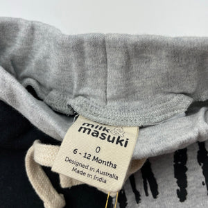 Boys Milk & Masuki, organic cotton matchstick shorts, elasticated, NEW, size 0,  