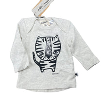 Load image into Gallery viewer, unisex Milk &amp; Masuki, organic cotton long sleeve top, tiger, NEW, size 000,  
