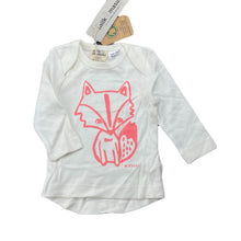 Load image into Gallery viewer, Girls Milk &amp; Masuki, organic cotton long sleeve top, fox, NEW, size 000,  