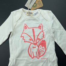 Load image into Gallery viewer, Girls Milk &amp; Masuki, organic cotton long sleeve top, fox, NEW, size 000,  