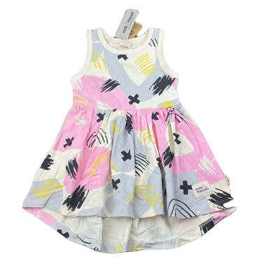 Girls Milk & Masuki, organic cotton sleeveless dress, NEW, size 2, L: 48cm at front