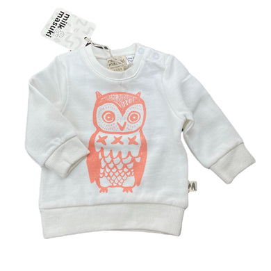 Girls Milk & Masuki, fleece lined organic cotton sweater / jumper, NEW, size 0000,  