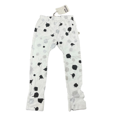 Girls Milk & Masuki, white, silver & black organic cotton leggings, NEW, size 3,  