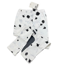 Load image into Gallery viewer, Girls Milk &amp; Masuki, white, silver &amp; black organic cotton leggings, NEW, size 4,  