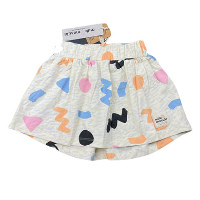 Girls Milk & Masuki, organic cotton blend Memphis skirt, elasticated, NEW, size 3,  