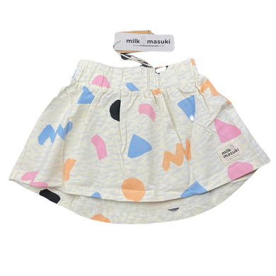 Girls Milk & Masuki, organic cotton blend Memphis skirt, elasticated, NEW, size 2,  