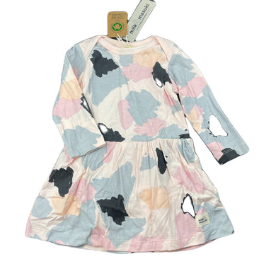 Girls Milk & Masuki, organic cotton blend romper dress, NEW, size 0, L: 43cm