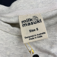 Load image into Gallery viewer, Boys Milk &amp; Masuki, soft feel organic cotton long sleeve top, NEW, size 5,  
