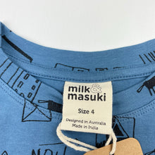 Load image into Gallery viewer, Boys Milk &amp; Masuki, organic cotton blend t-shirt/top, NEW, size 4,  