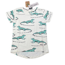 Load image into Gallery viewer, Boys Milk &amp; Masuki, organic cotton blend t-shirt / top, iguanas, NEW, size 3,  