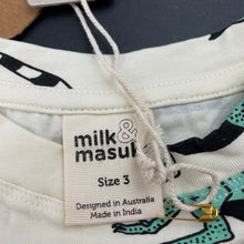 Load image into Gallery viewer, Boys Milk &amp; Masuki, organic cotton blend t-shirt / top, iguanas, NEW, size 3,  
