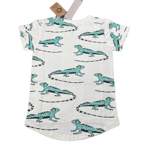 Boys Milk & Masuki, organic cotton blend t-shirt / top, iguanas, NEW, size 3,  